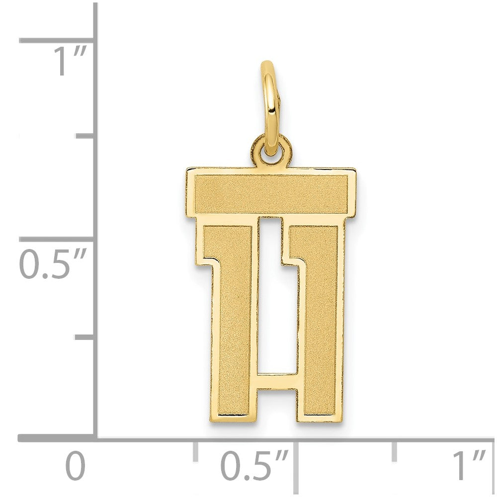 Charlie & Co Jewelry | 14k Small Satin Number 11 Charm - Model LSS11