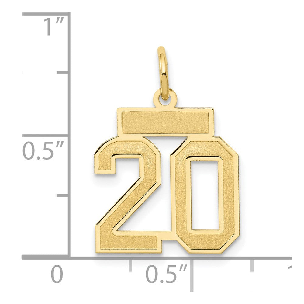 Charlie & Co Jewelry | 14k Small Satin Number 20 Charm - Model LSS20