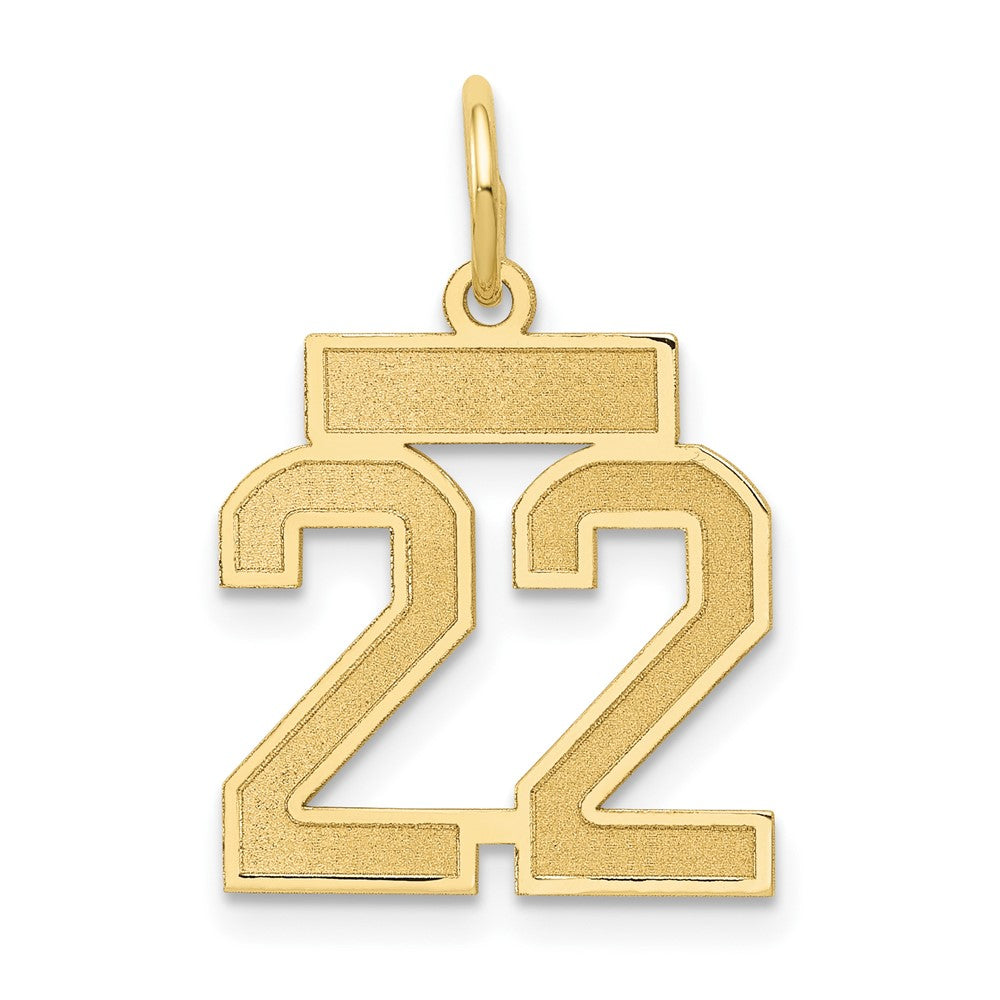 Charlie & Co Jewelry | 14k Small Satin Number 22 Charm - Model LSS22
