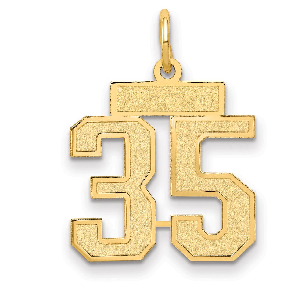 Charlie & Co Jewelry | 14k Small Satin Number 35 Charm - Model LSS35