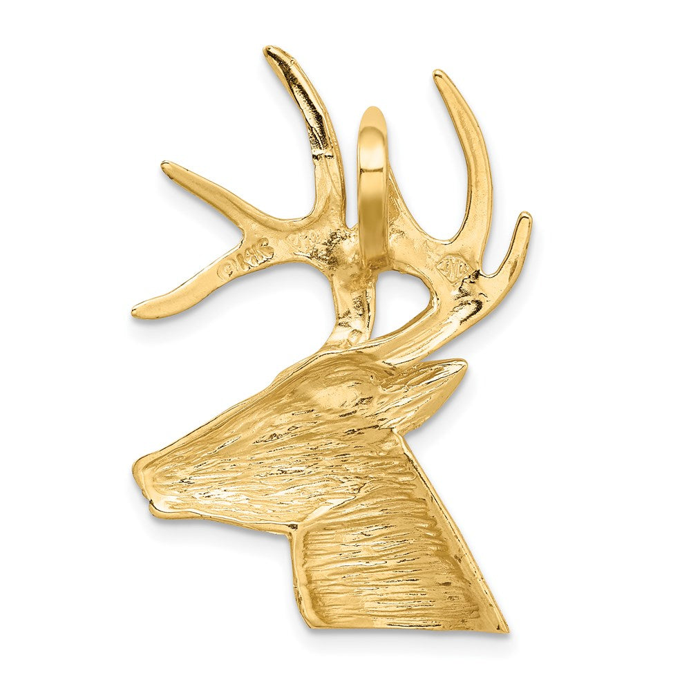 14k Gold Laser Cut Large Deer Necklace Pendant - Charlie & Co. Jewelry