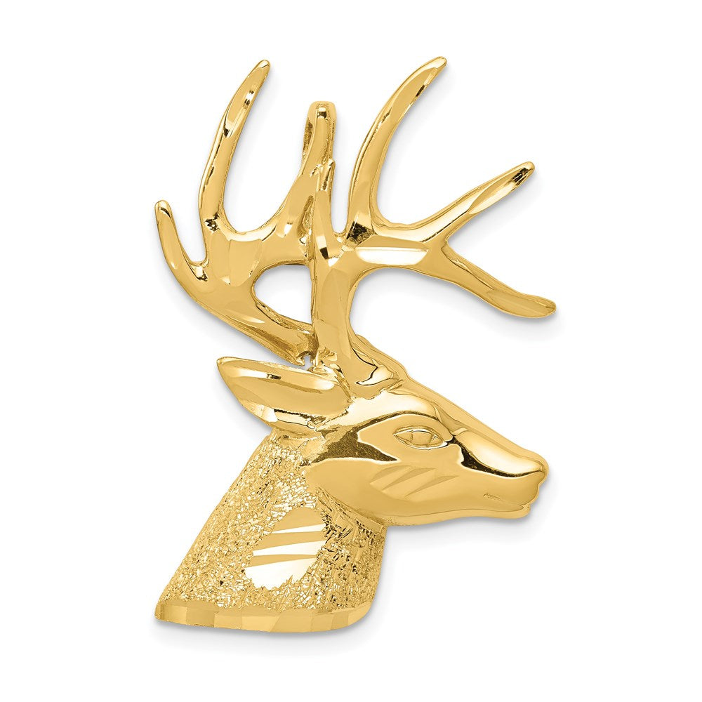 14k Gold Laser Cut Large Deer Necklace Pendant - Charlie & Co. Jewelry