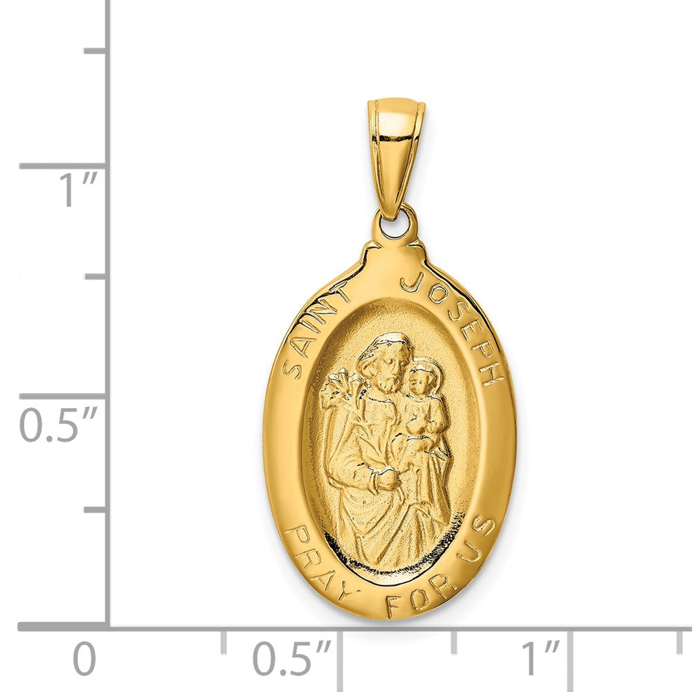 14K Gold Saint Joseph with Child Jesus Medal Pendant - Charlie & Co. Jewelry