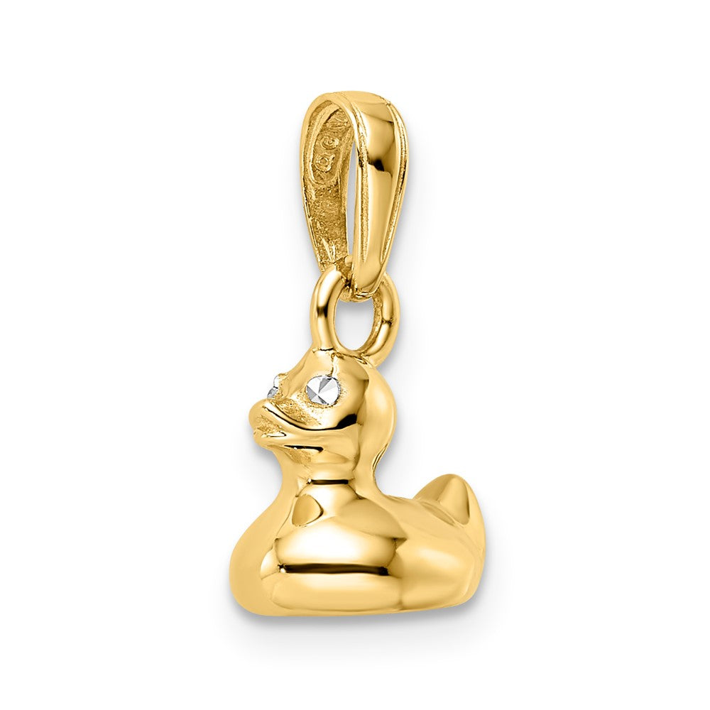 14K Gold 3D Duck Charm Pendant - Charlie & Co. Jewelry