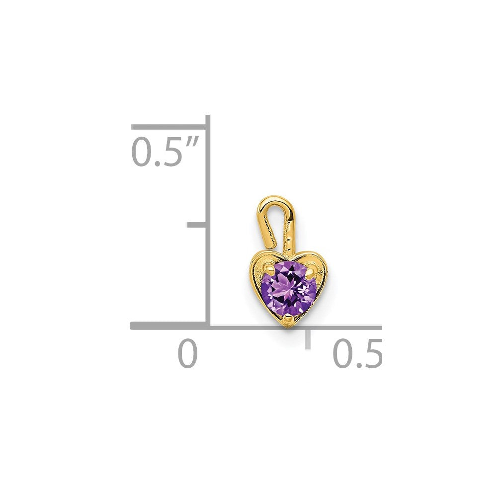 Charlie & Co Jewelry | 14ky February Synthetic Birthstone Heart Charm - Model M344