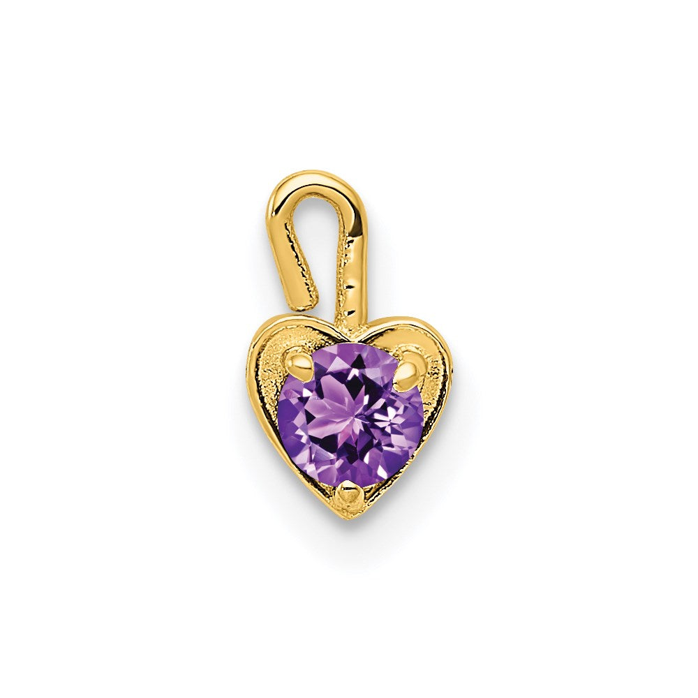 Charlie & Co Jewelry | 14ky February Synthetic Birthstone Heart Charm - Model M344