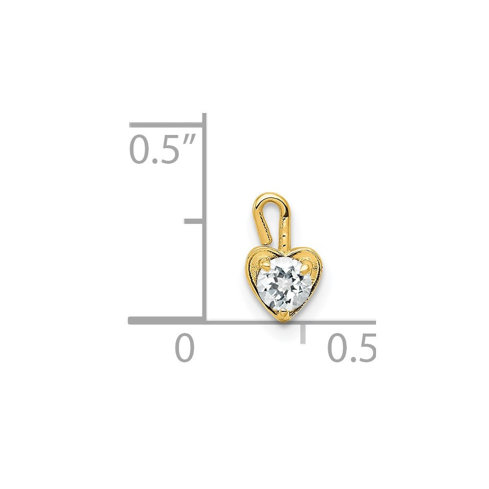 Charlie & Co Jewelry | 14ky April Synthetic Birthstone Heart Charm - Model M346