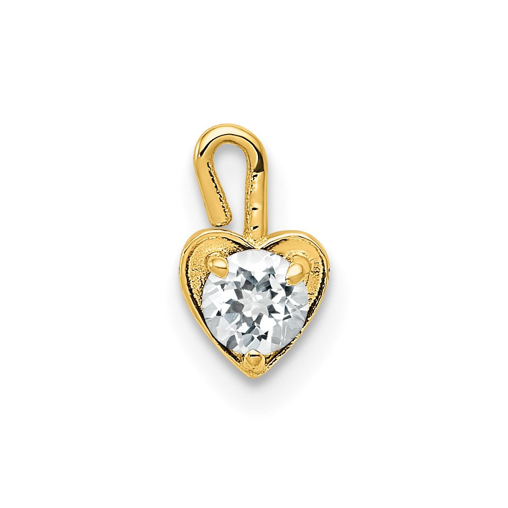 Charlie & Co Jewelry | 14ky April Synthetic Birthstone Heart Charm - Model M346