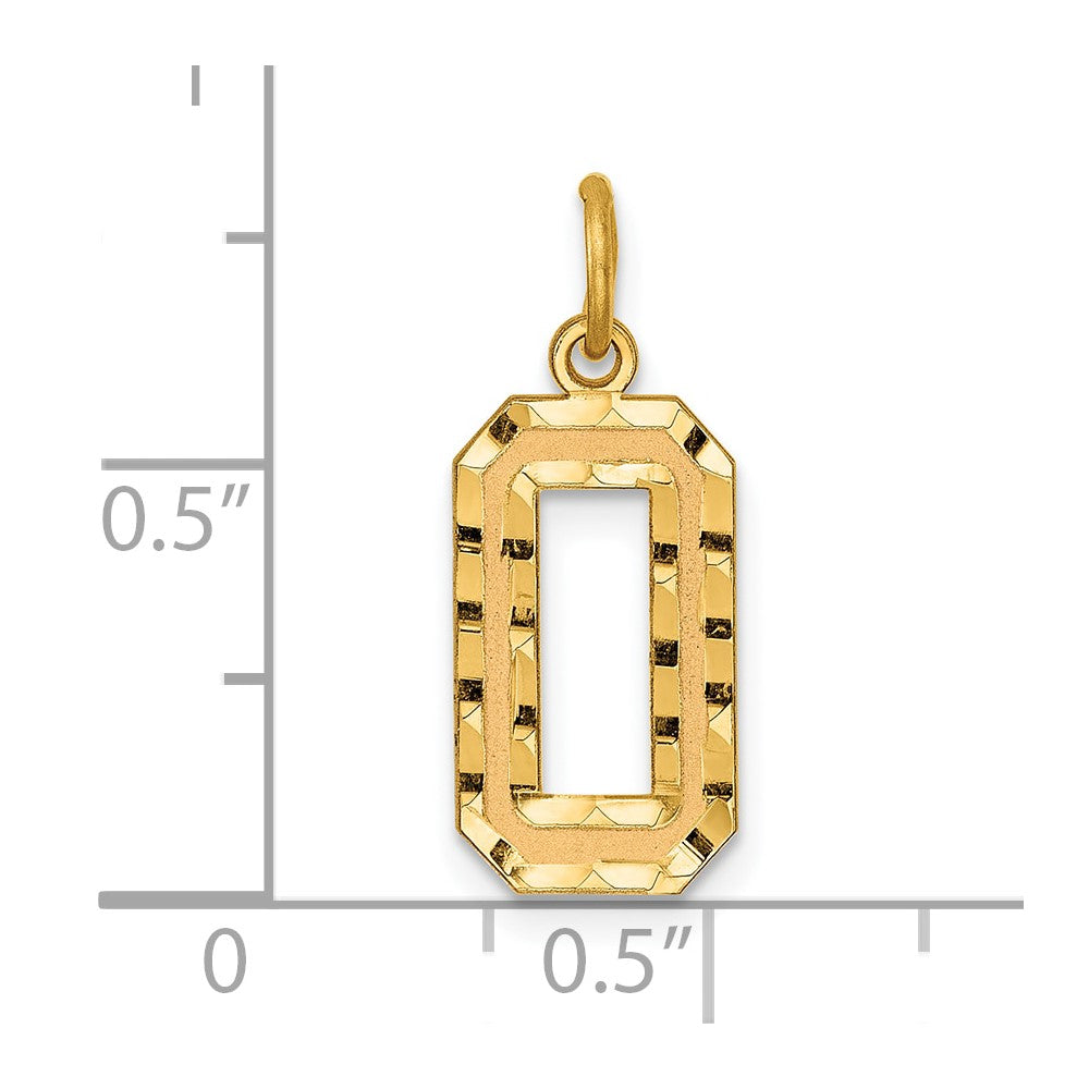 Charlie & Co Jewelry | 14k Medium Diamond-cut Number 0 Charm - Model MN00