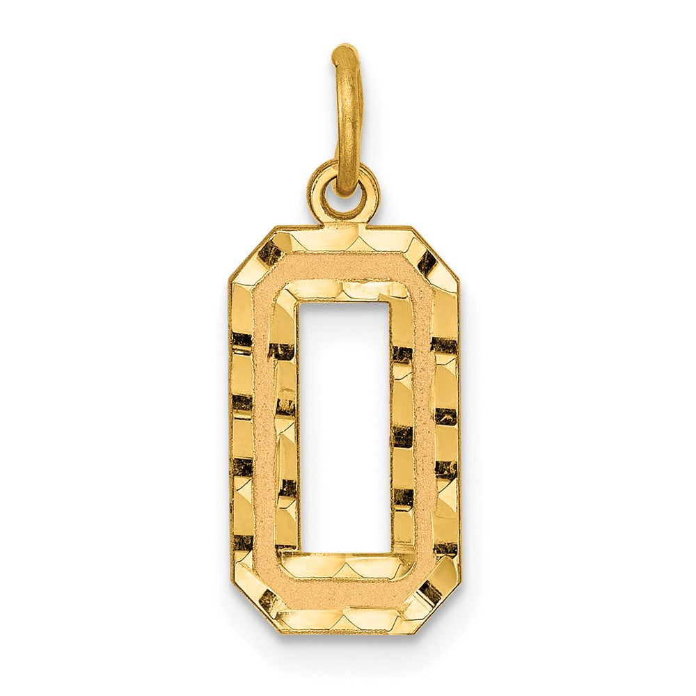 Charlie & Co Jewelry | 14k Medium Diamond-cut Number 0 Charm - Model MN00