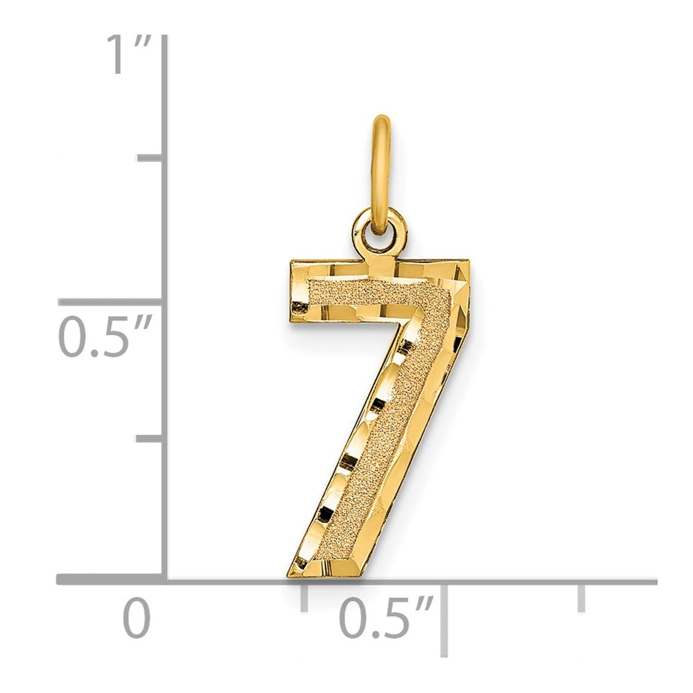Charlie & Co Jewelry | 14k Medium Diamond-cut Number 7 Charm - Model MN07