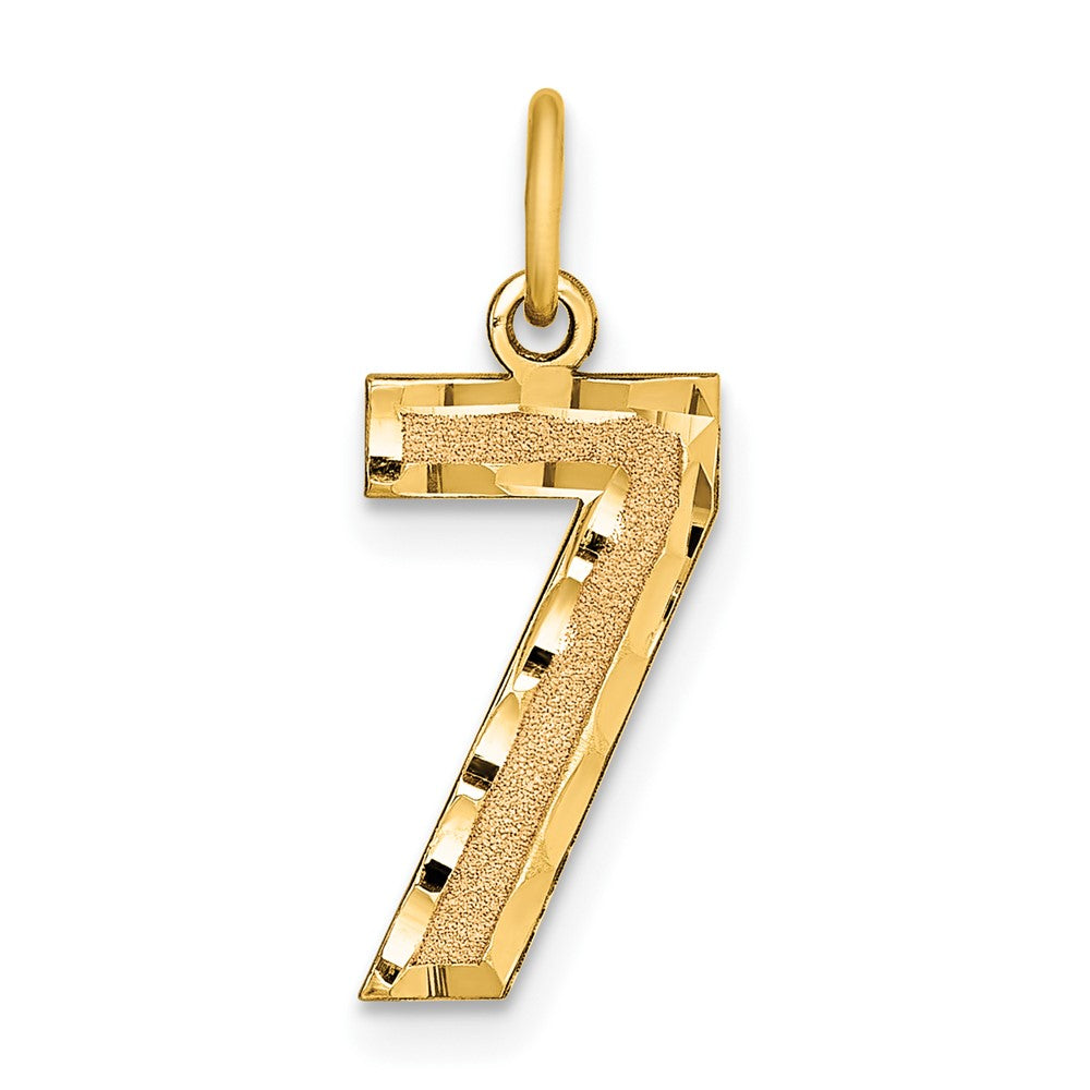 Charlie & Co Jewelry | 14k Medium Diamond-cut Number 7 Charm - Model MN07