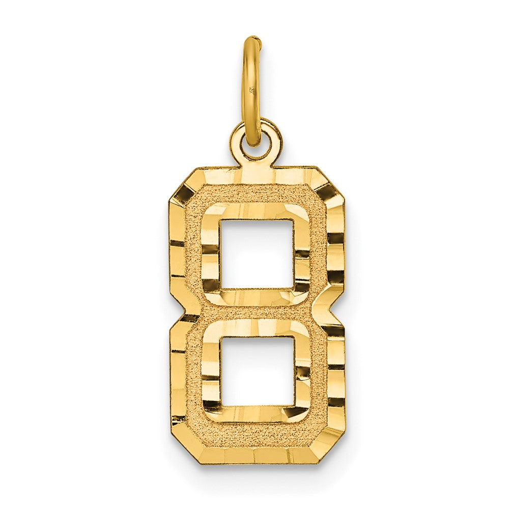 Charlie & Co Jewelry | 14k Medium Diamond-cut Number 8 Charm - Model MN08