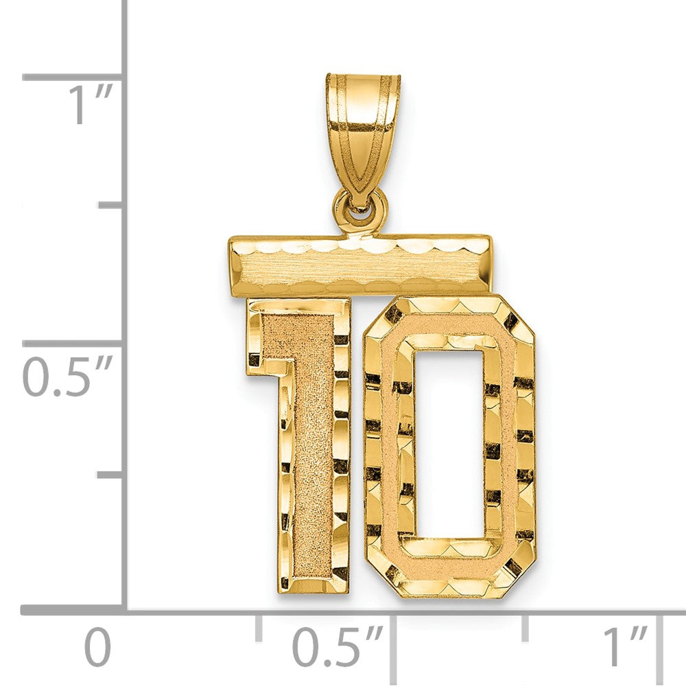 Charlie & Co Jewelry | 14k Medium Diamond-cut Number 10 Charm - Model MN10