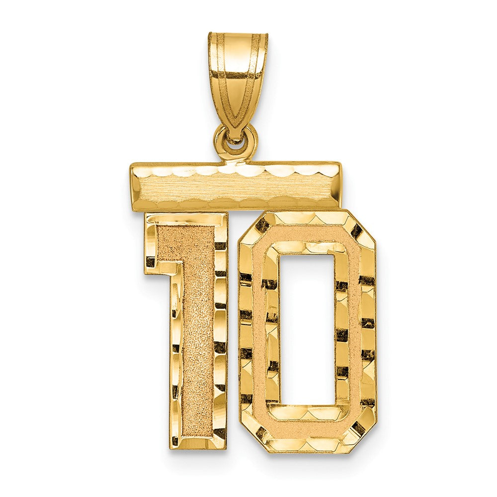 Charlie & Co Jewelry | 14k Medium Diamond-cut Number 10 Charm - Model MN10