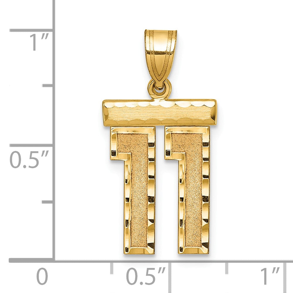 Charlie & Co Jewelry | 14k Medium Diamond-cut Number 11 Charm - Model MN11
