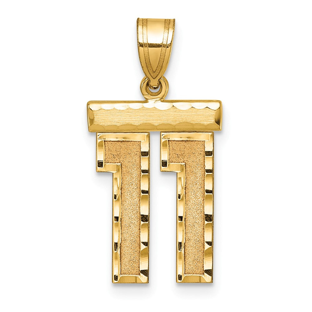 Charlie & Co Jewelry | 14k Medium Diamond-cut Number 11 Charm - Model MN11