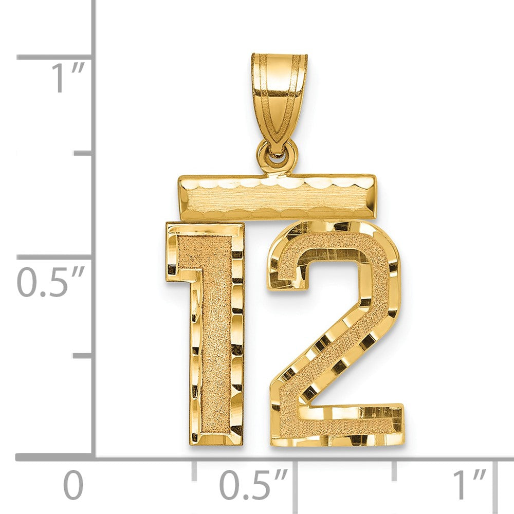 Charlie & Co Jewelry | 14k Medium Diamond-cut Number 12 Charm - Model MN12