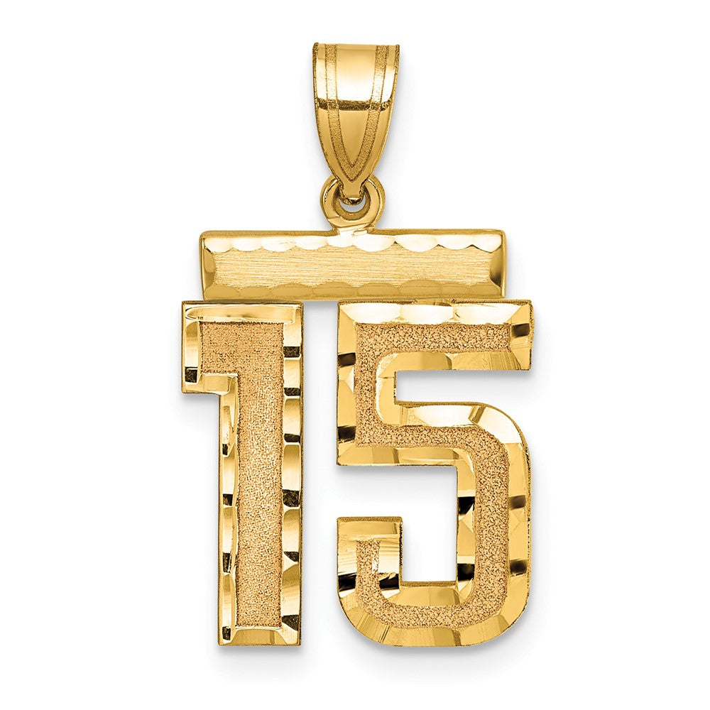 Charlie & Co Jewelry | 14k Medium Diamond-cut Number 15 Charm - Model MN15