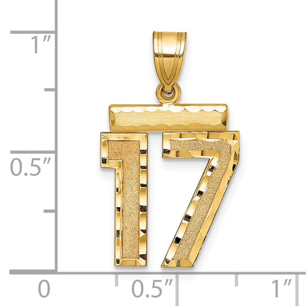 Charlie & Co Jewelry | 14k Medium Diamond-cut Number 17 Charm - Model MN17