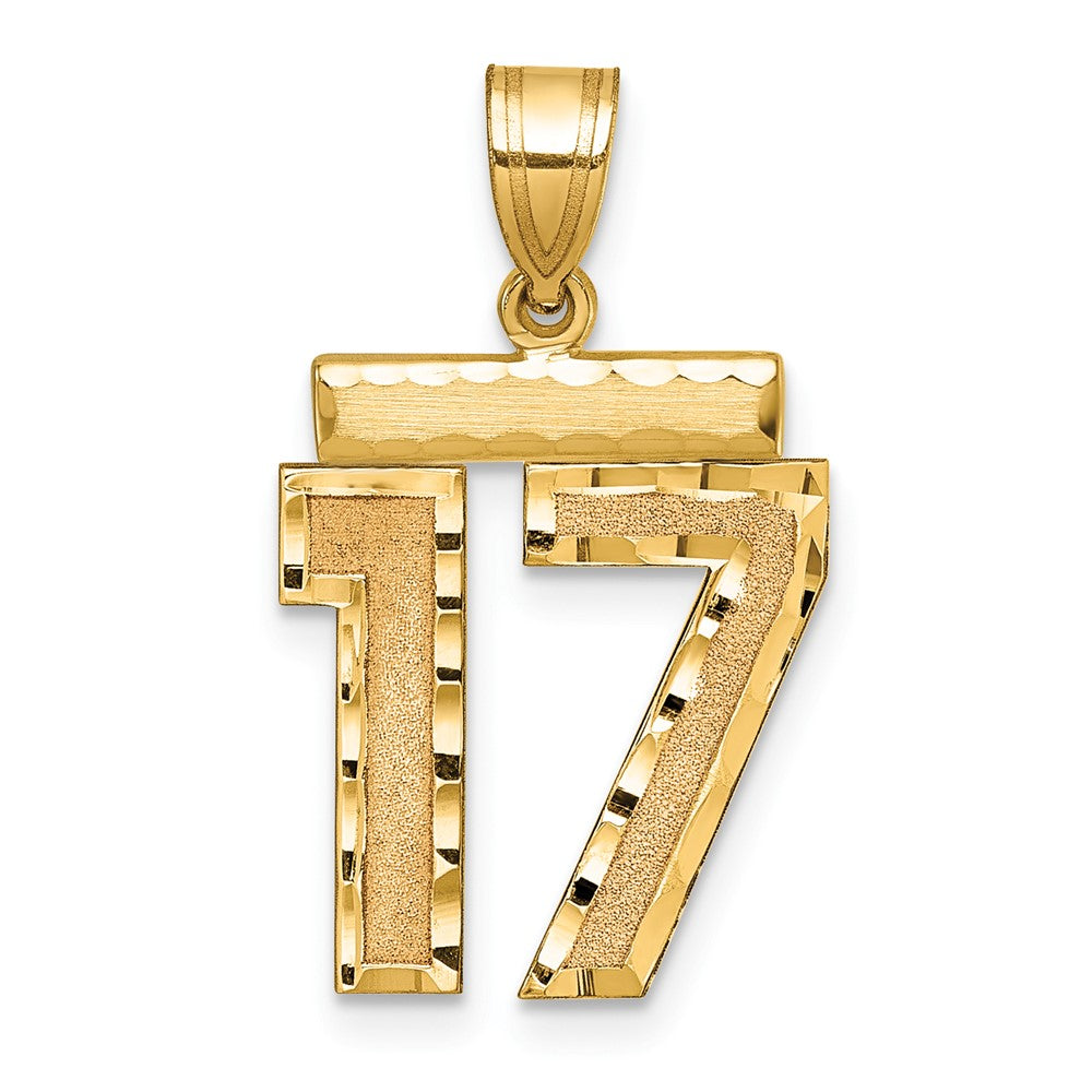 Charlie & Co Jewelry | 14k Medium Diamond-cut Number 17 Charm - Model MN17