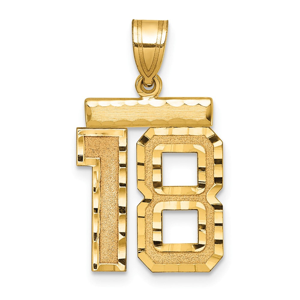 Charlie & Co Jewelry | 14k Medium Diamond-cut Number 18 Charm - Model MN18