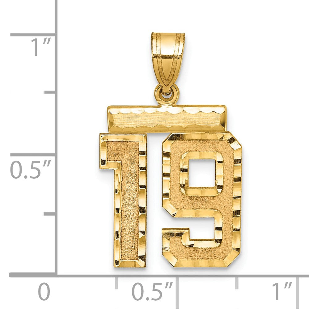 Charlie & Co Jewelry | 14k Medium Diamond-cut Number 19 Charm - Model MN19