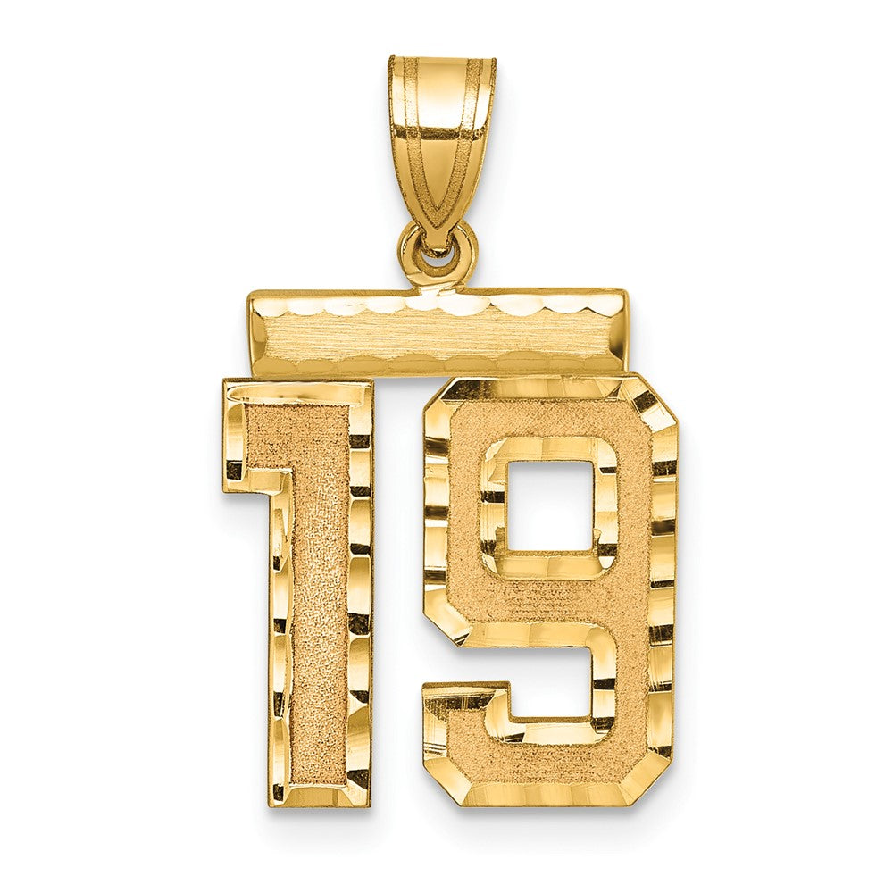 Charlie & Co Jewelry | 14k Medium Diamond-cut Number 19 Charm - Model MN19