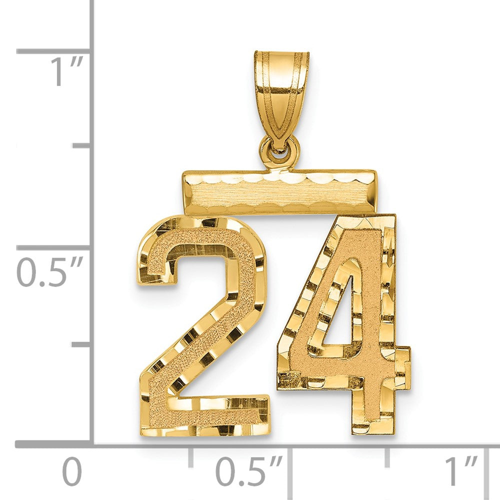 Charlie & Co Jewelry | 14k Medium Diamond-cut Number 24 Charm - Model MN24