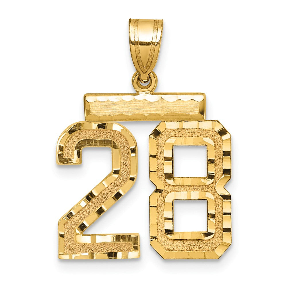 Charlie & Co Jewelry | 14k Medium Diamond-cut Number 28 Charm - Model MN28