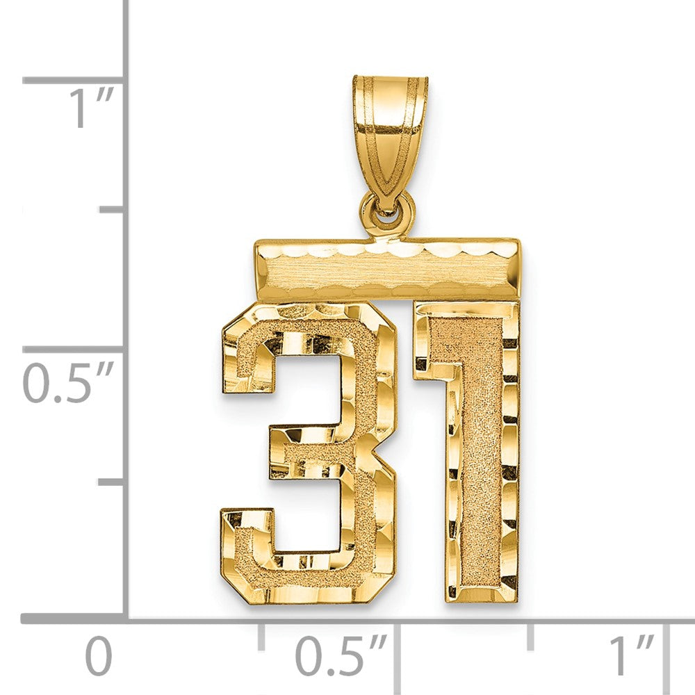 Charlie & Co Jewelry | 14k Medium Diamond-cut Number 31 Charm - Model MN31