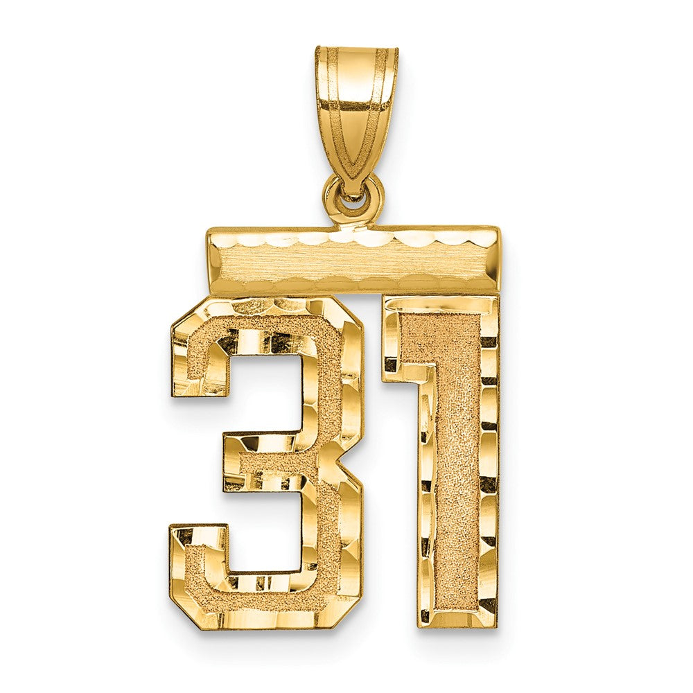 Charlie & Co Jewelry | 14k Medium Diamond-cut Number 31 Charm - Model MN31