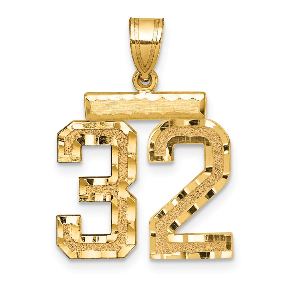 Charlie & Co Jewelry | 14k Medium Diamond-cut Number 32 Charm - Model MN32