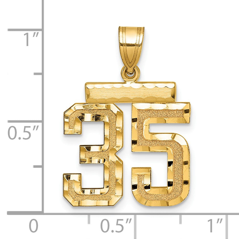 Charlie & Co Jewelry | 14k Medium Diamond-cut Number 35 Charm - Model MN35