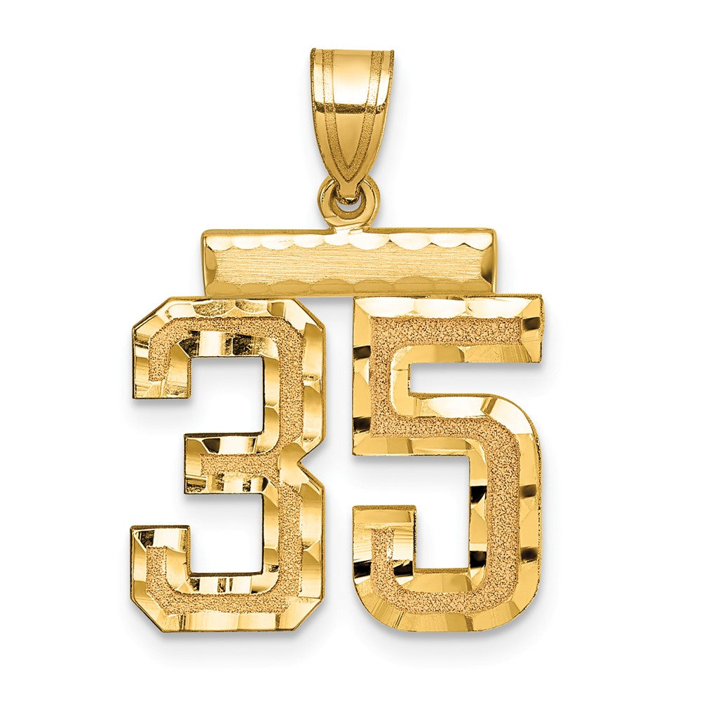 Charlie & Co Jewelry | 14k Medium Diamond-cut Number 35 Charm - Model MN35