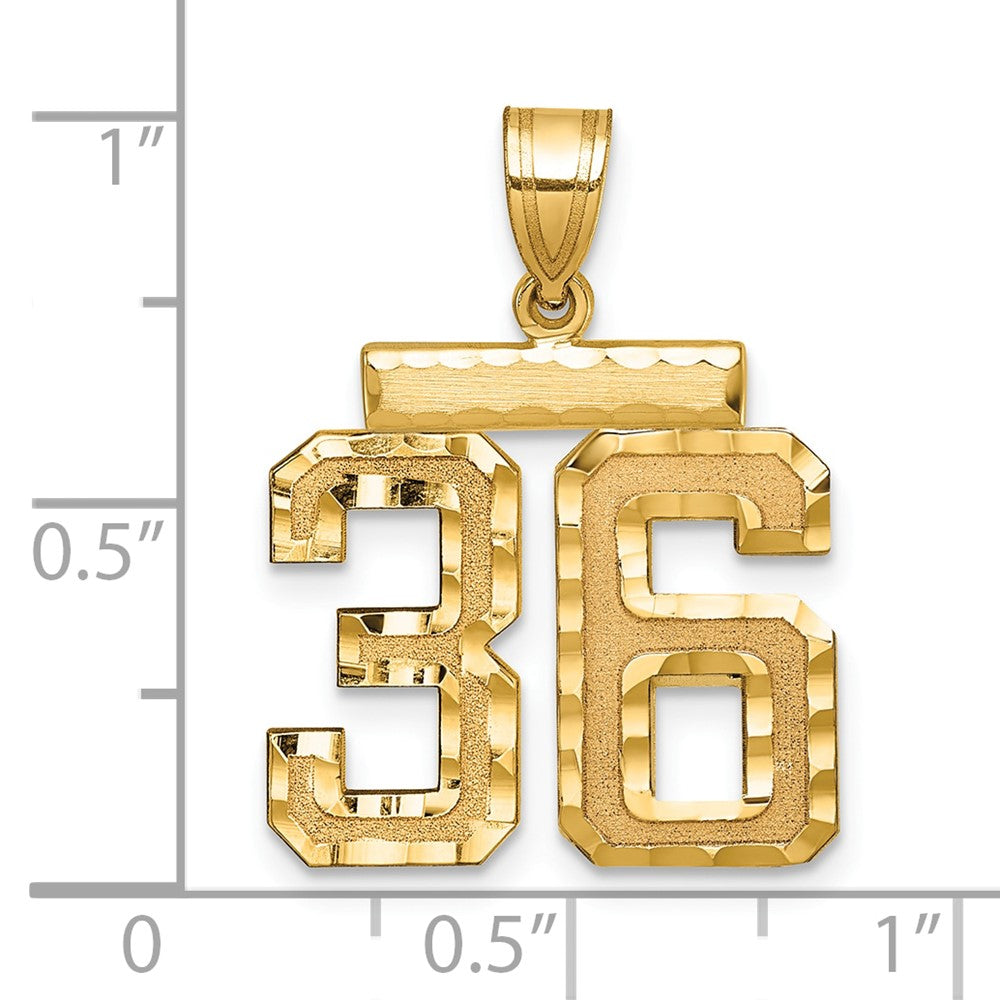 Charlie & Co Jewelry | 14k Medium Diamond-cut Number 36 Charm - Model MN36