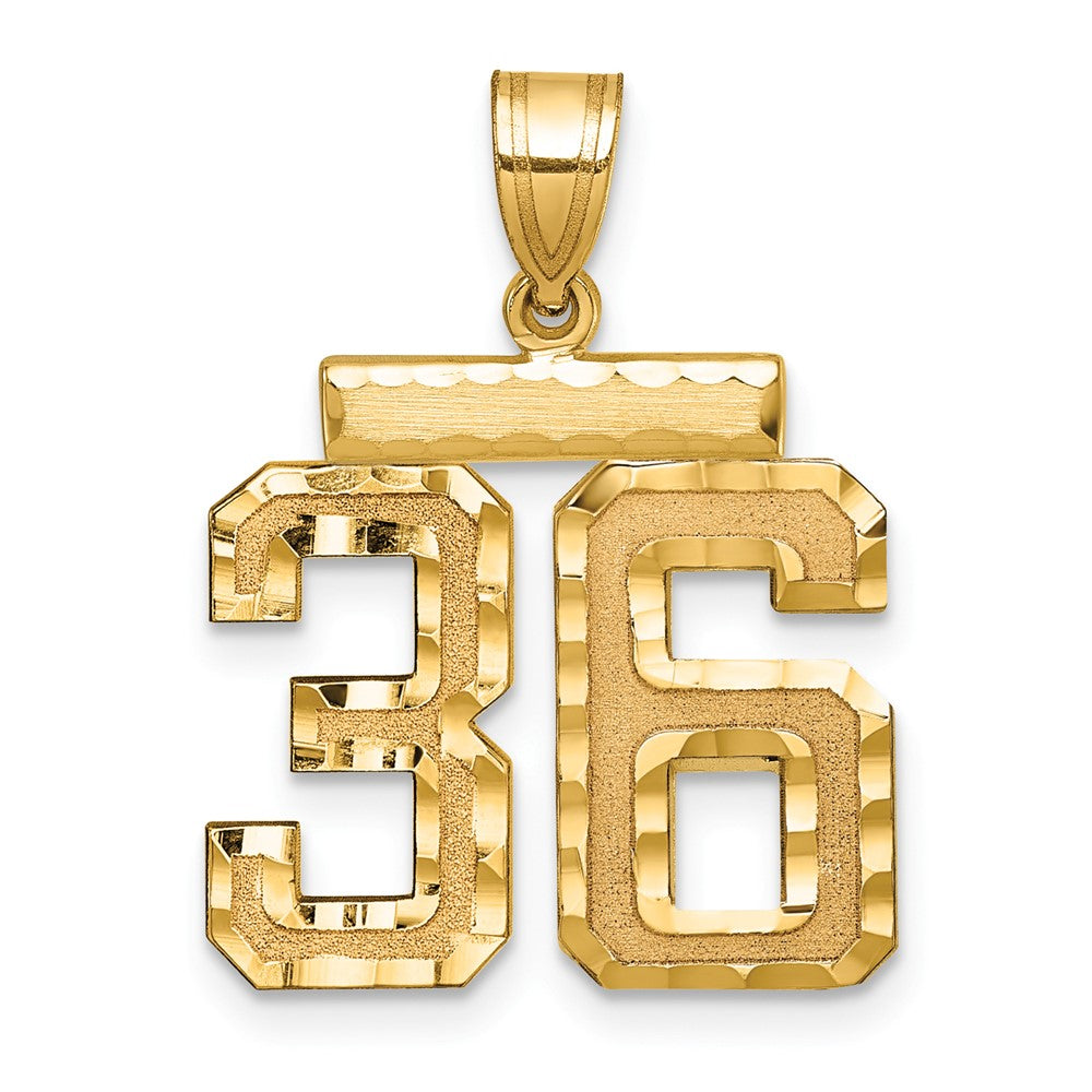 Charlie & Co Jewelry | 14k Medium Diamond-cut Number 36 Charm - Model MN36