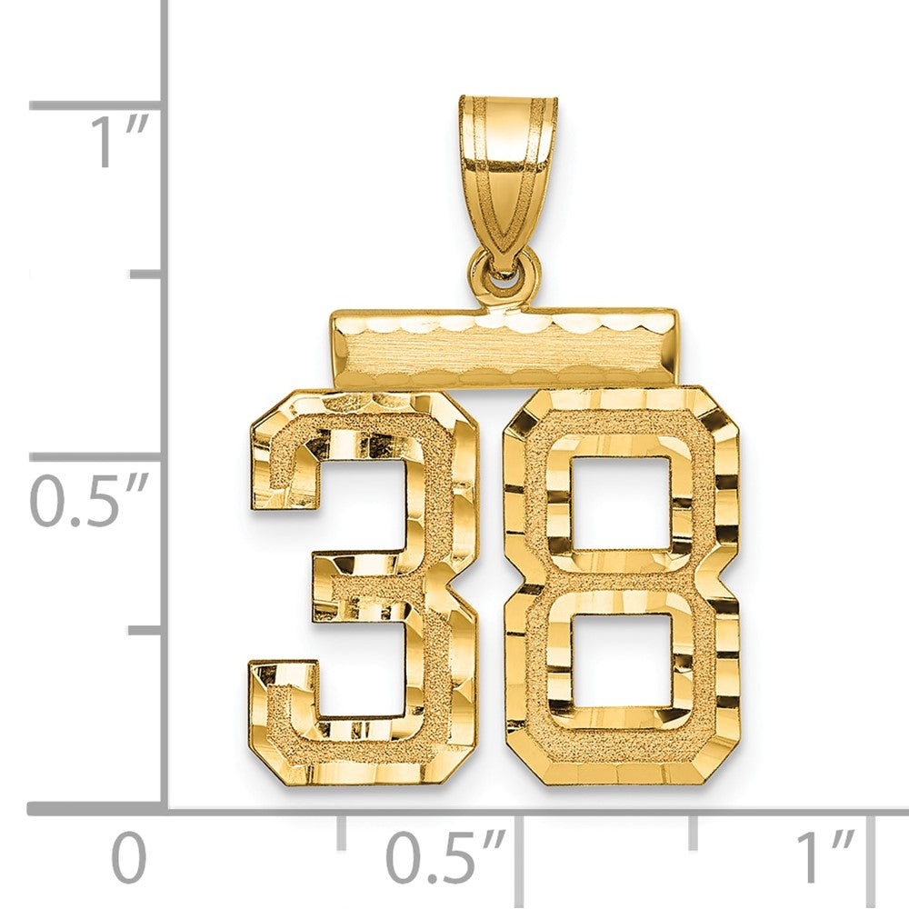 Charlie & Co Jewelry | 14k Medium Diamond-cut Number 38 Charm - Model MN38