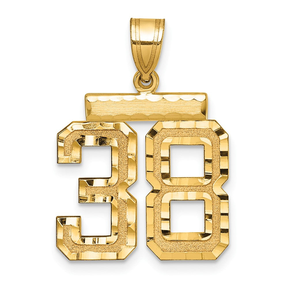 Charlie & Co Jewelry | 14k Medium Diamond-cut Number 38 Charm - Model MN38