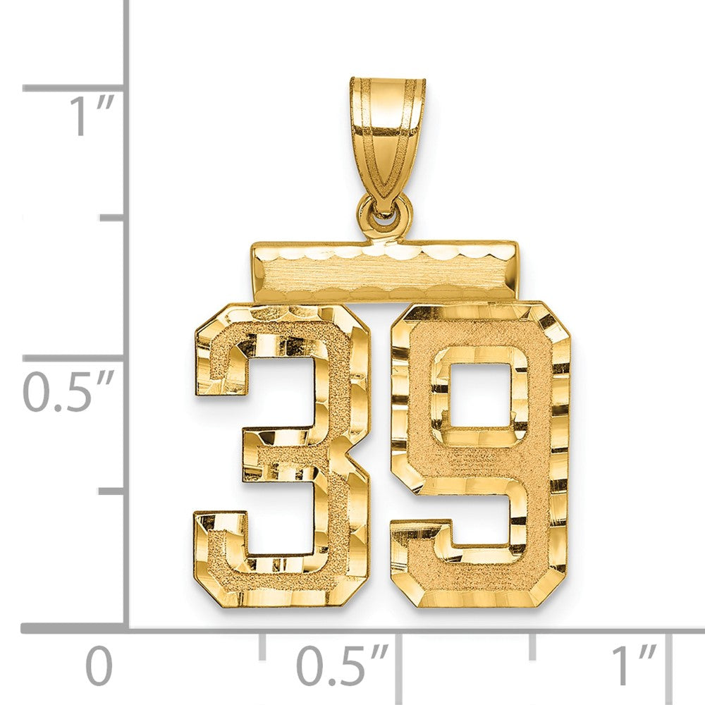 Charlie & Co Jewelry | 14k Medium Diamond-cut Number 39 Charm - Model MN39