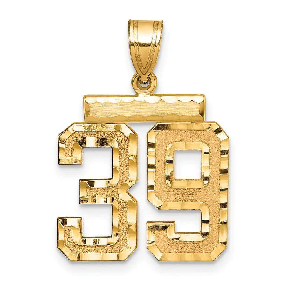 Charlie & Co Jewelry | 14k Medium Diamond-cut Number 39 Charm - Model MN39
