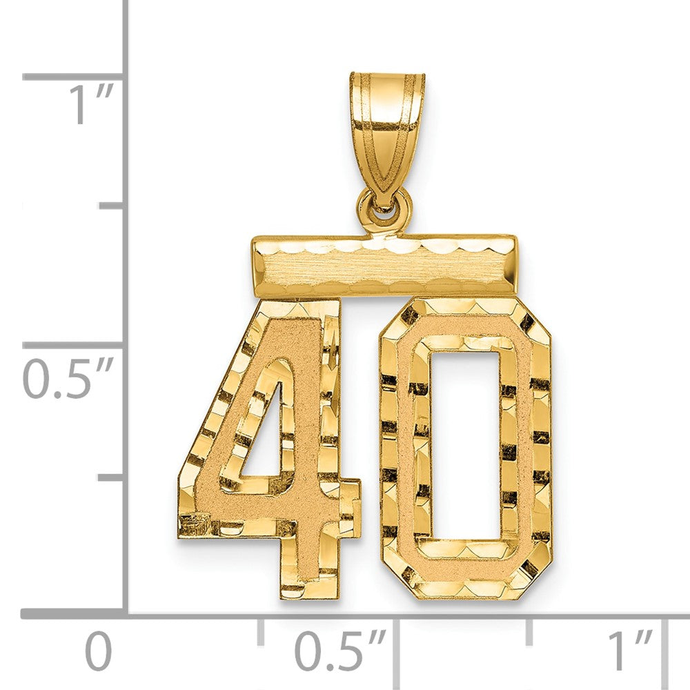 Charlie & Co Jewelry | 14k Medium Diamond-cut Number 40 Charm - Model MN40
