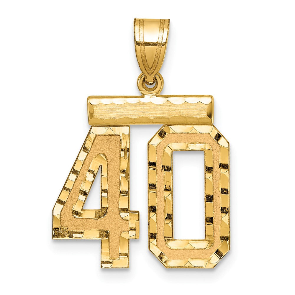 Charlie & Co Jewelry | 14k Medium Diamond-cut Number 40 Charm - Model MN40