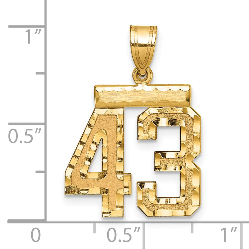 Charlie & Co Jewelry | 14k Medium Diamond-cut Number 43 Charm - Model MN43
