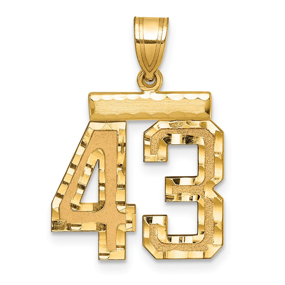 Charlie & Co Jewelry | 14k Medium Diamond-cut Number 43 Charm - Model MN43