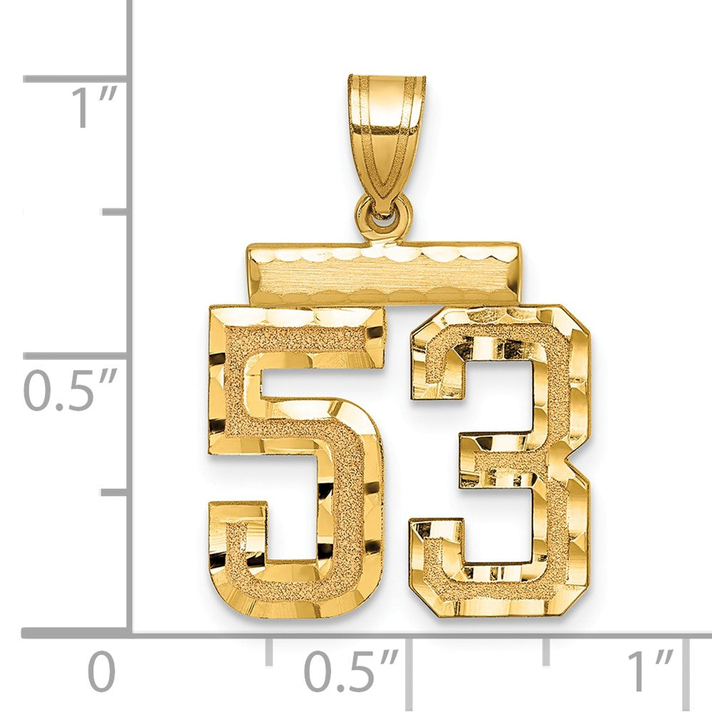 Charlie & Co Jewelry | 14k Medium Diamond-cut Number 53 Charm - Model MN53