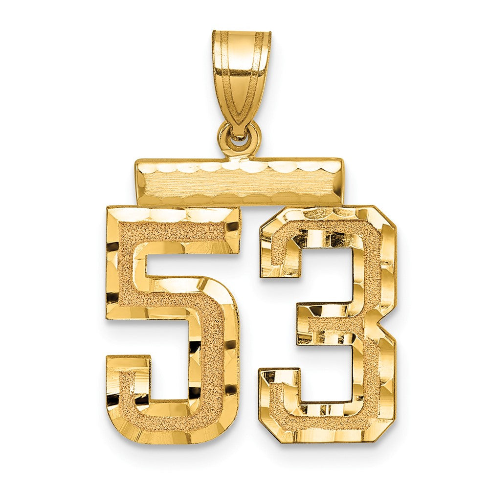 Charlie & Co Jewelry | 14k Medium Diamond-cut Number 53 Charm - Model MN53
