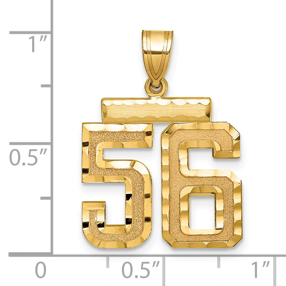 Charlie & Co Jewelry | 14k Medium Diamond-cut Number 56 Charm - Model MN56