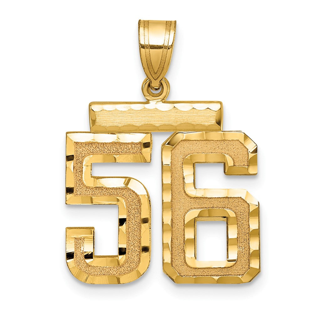 Charlie & Co Jewelry | 14k Medium Diamond-cut Number 56 Charm - Model MN56