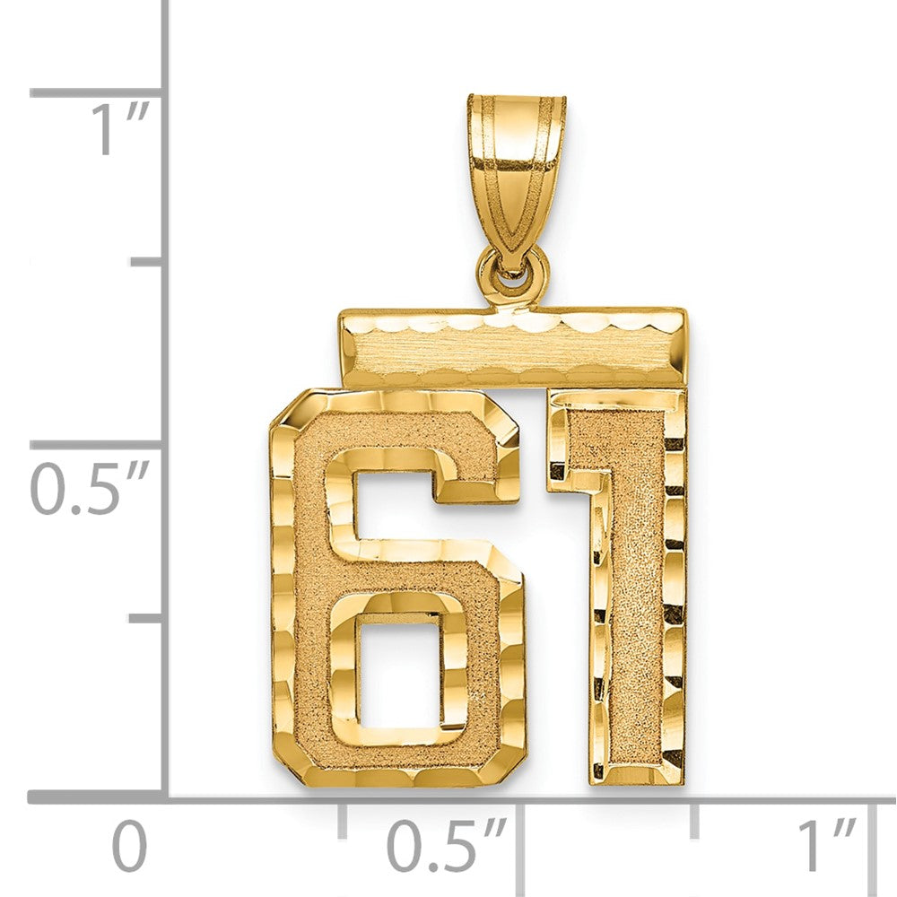 Charlie & Co Jewelry | 14k Medium Diamond-cut Number 61 Charm - Model MN61
